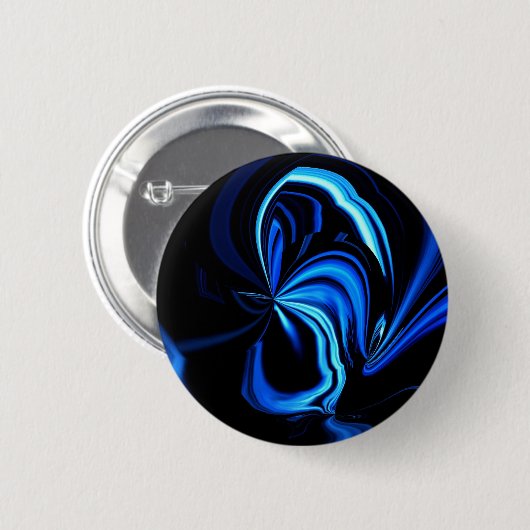 Badge Rond 5 Cm Papillon bleu Abstrait (Devant & derrière)