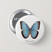Badge Rond 5 Cm Papillon bleu de Morpho (Devant & derrière)