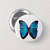 Badge Rond 5 Cm Papillon bleu de Morpho (Devant & derrière)
