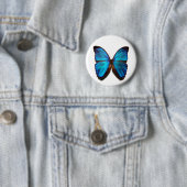Badge Rond 5 Cm Papillon bleu de Morpho (En situation)