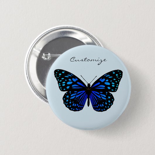 Badge Rond 5 Cm Papillon bleu Thunder_Cove (Devant & derrière)