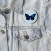 Badge Rond 5 Cm Papillon bleu Thunder_Cove (En situation)