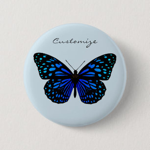 Badge Rond 5 Cm Papillon bleu Thunder_Cove