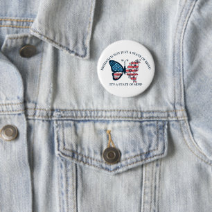 Badge Rond 5 Cm Papillon bouton du 4 juillet