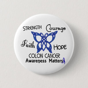 Badge Rond 5 Cm Papillon celtique 3 de cancer du colon