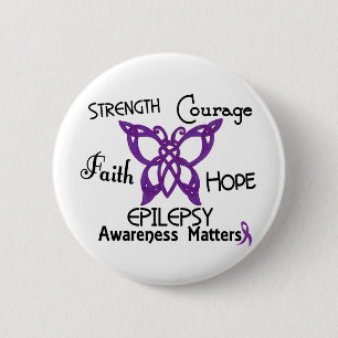 Badge Rond 5 Cm Papillon celtique 3 d'épilepsie