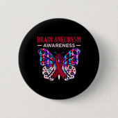 Badge Rond 5 Cm Papillon Cerveau Aneurysme Mois de sensibilisation (Devant)