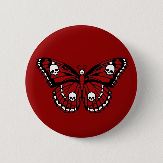 Badge Rond 5 Cm Papillon crânien (Devant)