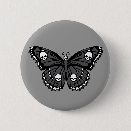 Badge Rond 5 Cm Papillon crânien (Devant)