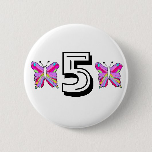 Badge Rond 5 Cm Papillon d'anniversaire (Devant)