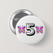 Badge Rond 5 Cm Papillon d'anniversaire (Devant & derrière)