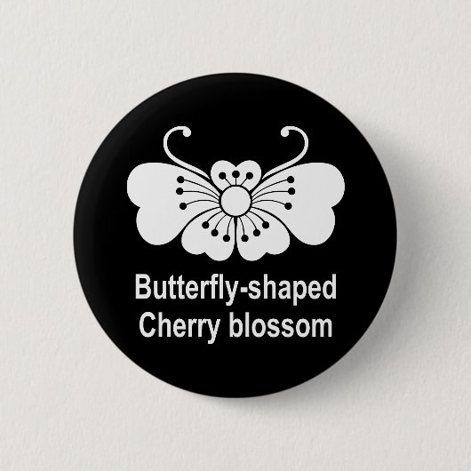 Badge Rond 5 Cm Papillon de cerisier (Devant)