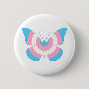 Badge Rond 5 Cm Papillon de fierté de transsexuel
