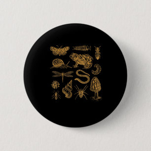 Badge Rond 5 Cm Papillon de grenouille champignon vintage amoureux