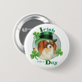 Badge Rond 5 Cm Papillon de la Saint-Patrick (Devant & derrière)