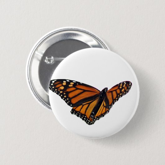 Badge Rond 5 Cm Papillon de monarque (Devant & derrière)
