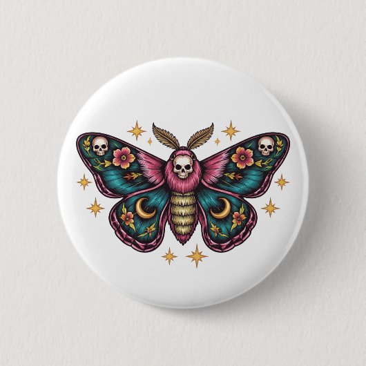 Badge Rond 5 Cm Papillon de nuit (Devant)
