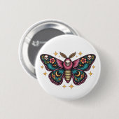Badge Rond 5 Cm Papillon de nuit (Devant & derrière)