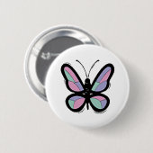 Badge Rond 5 Cm Papillon de patchwork de pays (Devant & derrière)