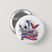 Badge Rond 5 Cm Papillon de patriotisme de la Pennsylvanie (Devant & derrière)