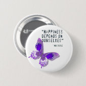 Badge Rond 5 Cm Papillon de pourpre de bonheur (Devant & derrière)