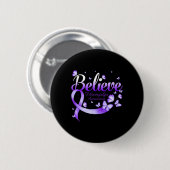Badge Rond 5 Cm Papillon de sensibilisation à la fibromyalgie (Devant & derrière)