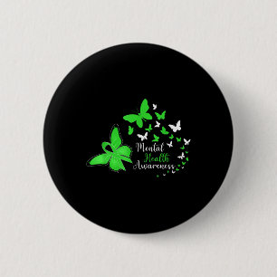 Badge Rond 5 Cm Papillon de sensibilisation à la santé mentale Rub