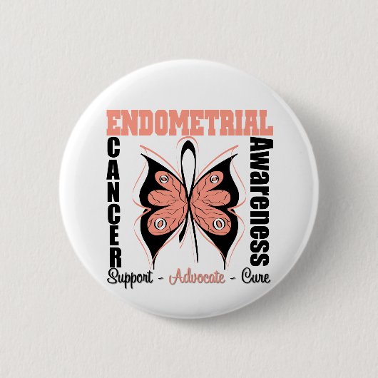Badge Rond 5 Cm Papillon de sensibilisation à l'endomètre (Devant)