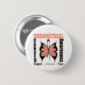 Badge Rond 5 Cm Papillon de sensibilisation à l'endomètre (Devant & derrière)