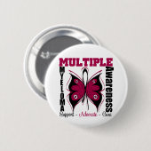Badge Rond 5 Cm Papillon de sensibilisation au myélome multiple (Devant & derrière)