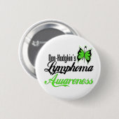 Badge Rond 5 Cm Papillon de sensibilisation non Hodgkins Lymphoma (Devant & derrière)