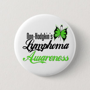 Badge Rond 5 Cm Papillon de sensibilisation non Hodgkins Lymphoma