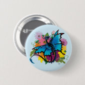 Badge Rond 5 Cm Papillon dragon (Devant & derrière)
