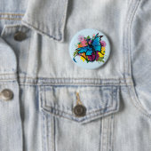 Badge Rond 5 Cm Papillon dragon (En situation)