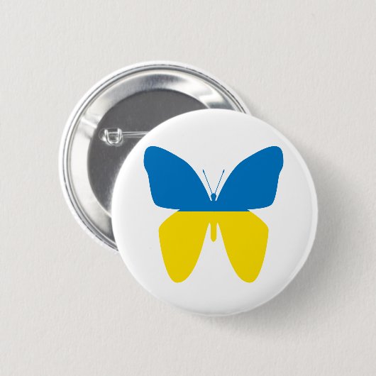 Badge Rond 5 Cm Papillon d'Ukraine (Devant & derrière)