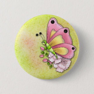 Badge Rond 5 Cm Papillon et fleurs mignons