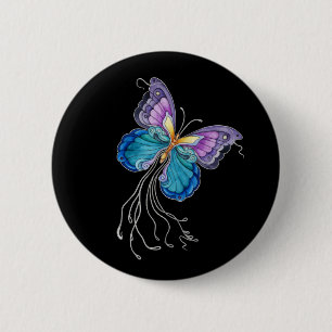Badge Rond 5 Cm Papillon fantaisiste