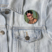 Badge Rond 5 Cm Papillon Fée (En situation)