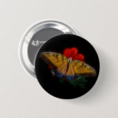 Badge Rond 5 Cm Papillon fractée Tigre Swallowtail (Devant & derrière)