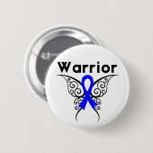 Badge Rond 5 Cm Papillon guerrier du cancer du côlon (Devant & derrière)