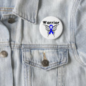 Badge Rond 5 Cm Papillon guerrier du cancer du côlon (En situation)