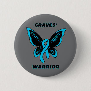 Badge Rond 5 Cm Papillon/Guerrier...Graves'