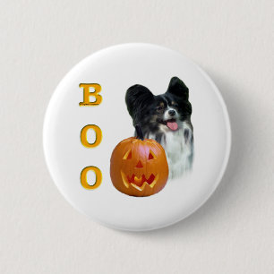 Badge Rond 5 Cm Papillon Halloween BOO