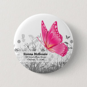 Badge Rond 5 Cm Papillon Imaginaire * choisir la couleur arrière -