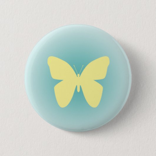 Badge Rond 5 Cm Papillon jaune (Devant)