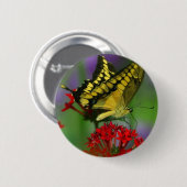 Badge Rond 5 Cm Papillon jaune et noir (Devant & derrière)
