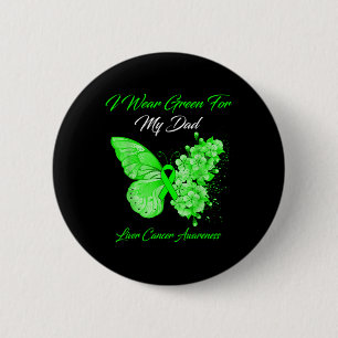 Badge Rond 5 Cm Papillon Je Porte Vert Pour Mon Père Cancer Du Foi