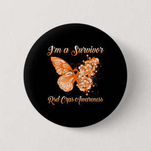 Badge Rond 5 Cm Papillon Je suis un survivant RSD Sensibilisation 