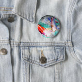 Badge Rond 5 Cm Papillon Koi aquarelle japonais Poisson Art (En situation)
