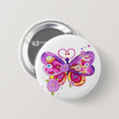 Badge Rond 5 Cm Papillon magique (Devant & derrière)
